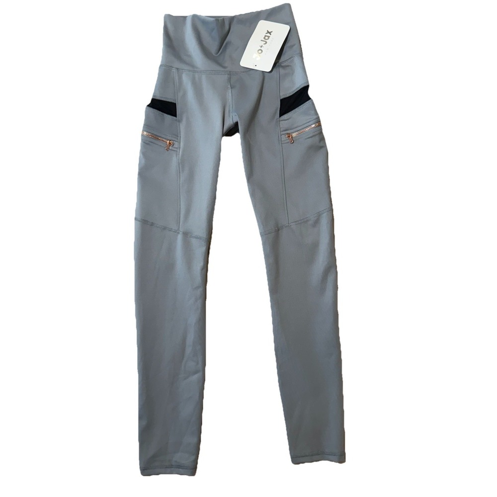 Jo + Jax Danceware Solo Leggings Pockets Silver Gray Pants Youth Sz Large NWT